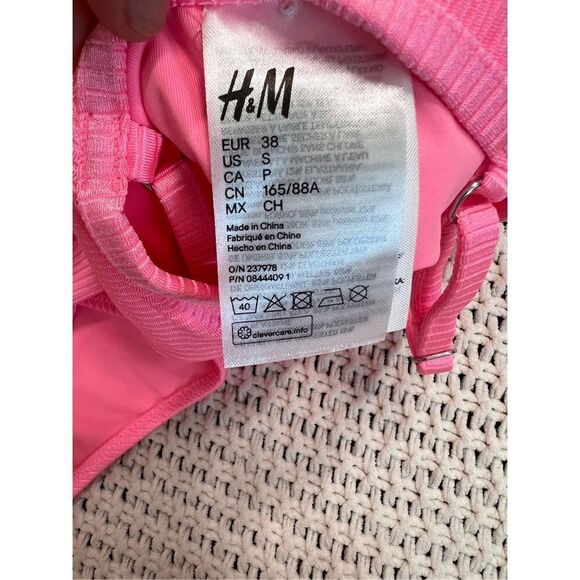 H&M womens one piece pink swimsuit size xs - Picture 5 of 5